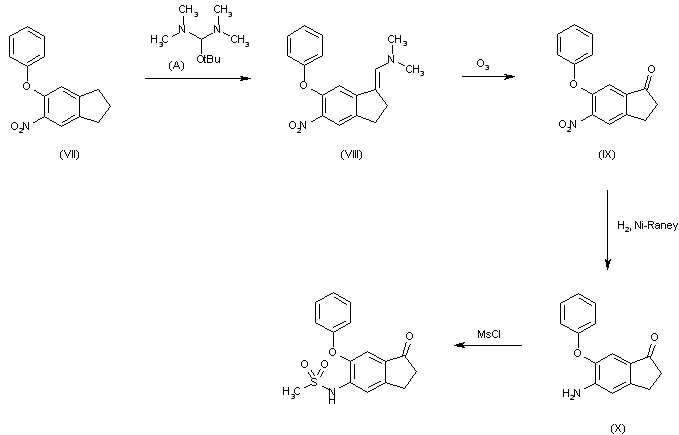 the acetylation of 5-aminoindane (i) with acetic anhydride