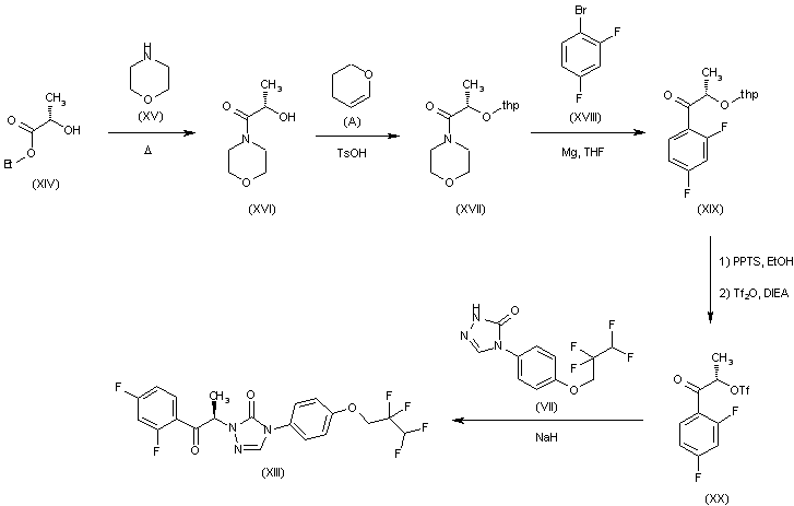 (xiii) can be obtained as follows: heating of ethyl (s)-lactate