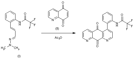 (i) with dimethylhydrazone (ii) in refluxing acetic anhydride